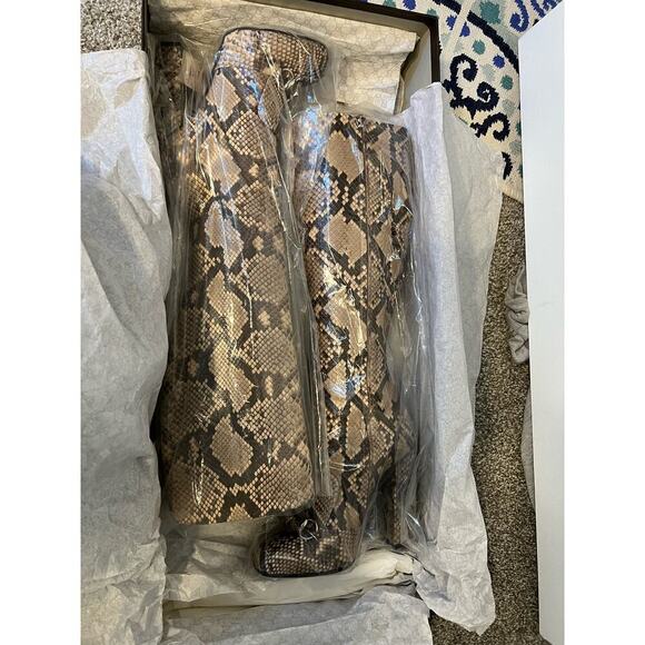 GUCCI CAMPAIGN PYTHON HORSEBIT HIGH TALL BOOTS BEIGE BROWN SZ 37.5 - Picture 14 of 14